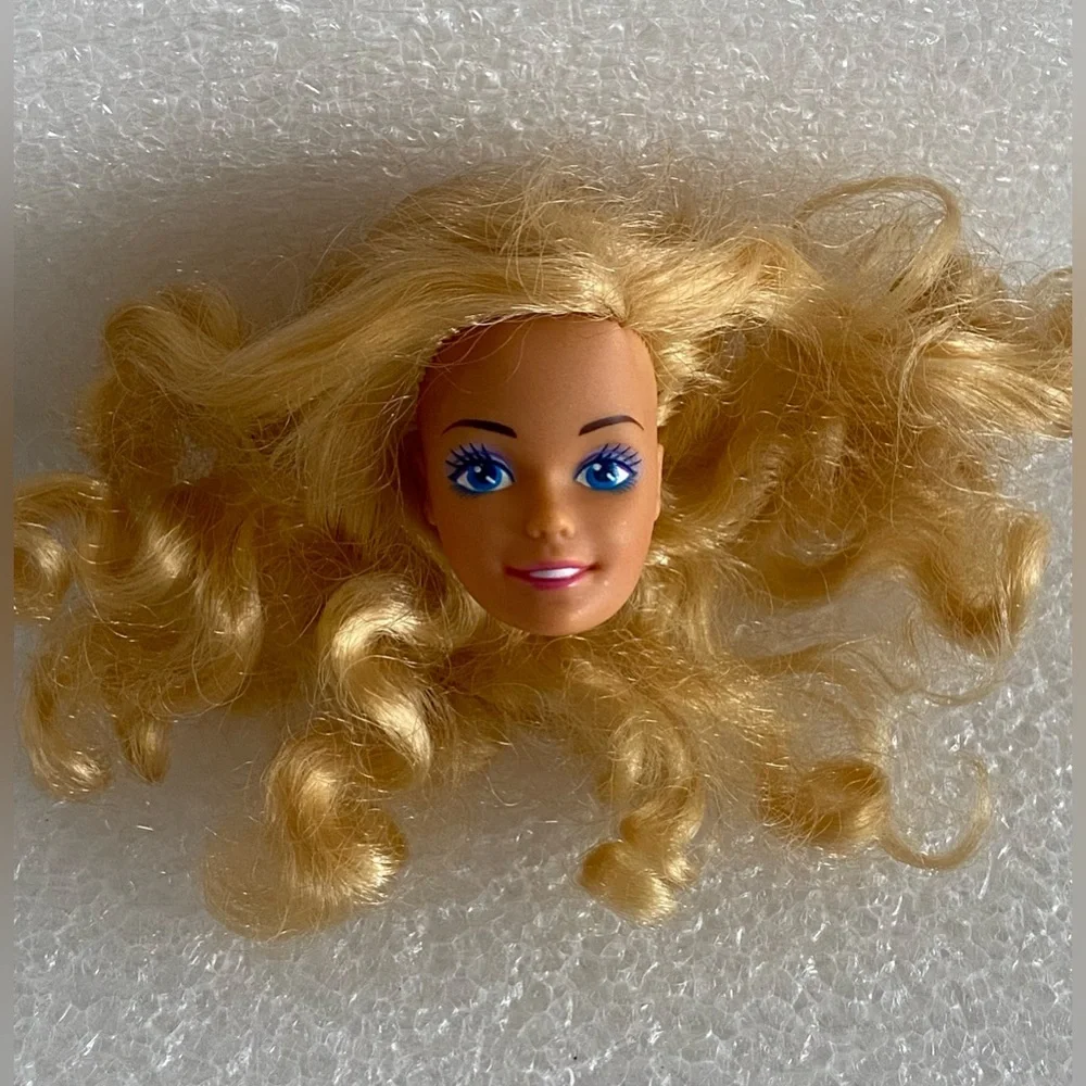 Vintage Mattel Barbie with Curly Golden Blonde Hair - HEAD Replacement Only